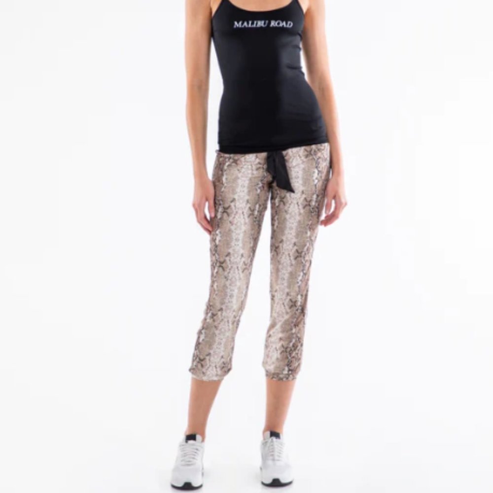 MALIBU ROAD MOCHA BLACK WHITE JOGGER PANT